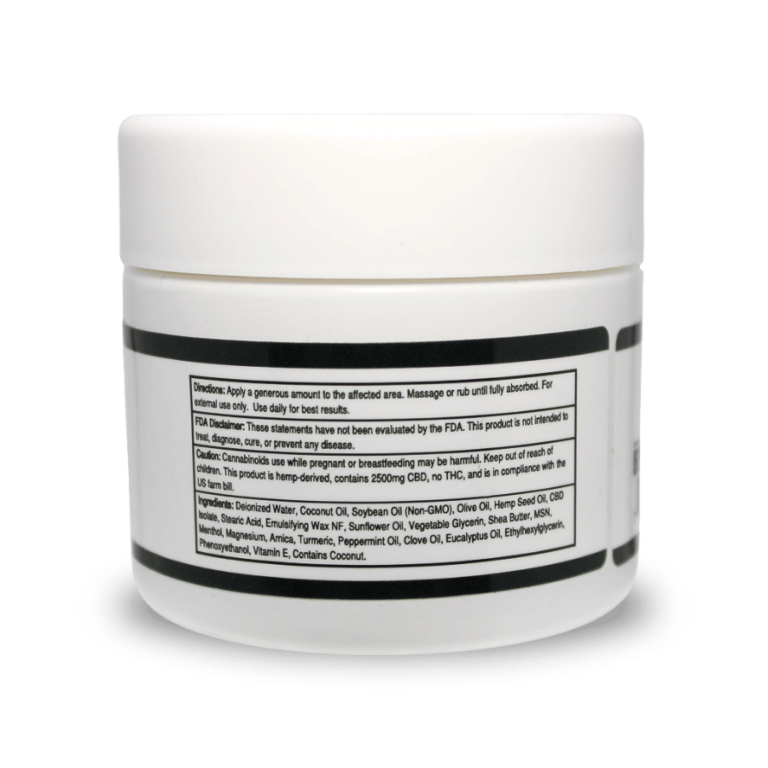 Natural CBD Relief Cream - 2500mg CBD - back