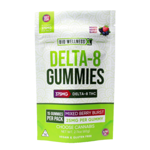 25mg Delta 8 THC Gummies - 15 Count - Mixed Berries