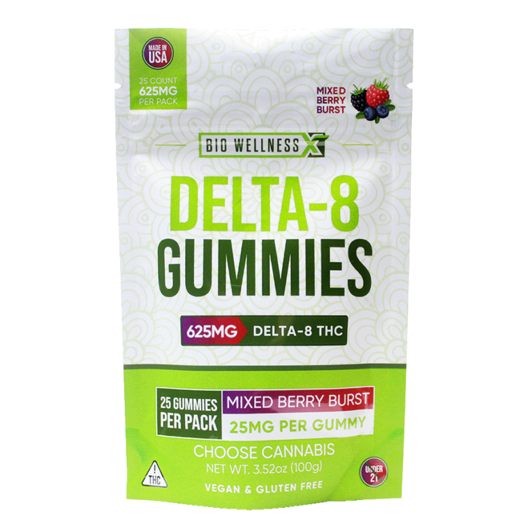 25mg Delta 8 THC Gummies - 25 Count - Mixed Berries