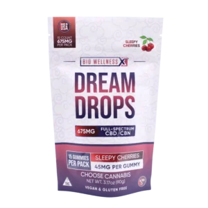Dream-Drops - Full Spectrum CBN Gummies - Front - 15ct - Cherry