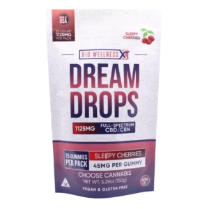 Dream-Drops - Full Spectrum CBN Gummies - Front - 25ct - Cherry