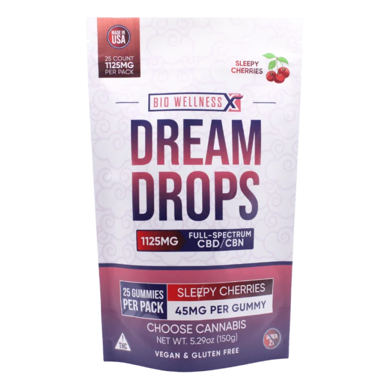 Dream-Drops - Full Spectrum CBN Gummies - Front - 25ct - Cherry