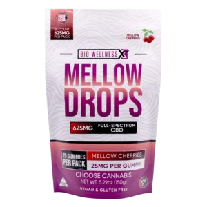 Full Spectrum CBD Gummies - 25mg - Mellow Drops - 25ct - Cherry - Front