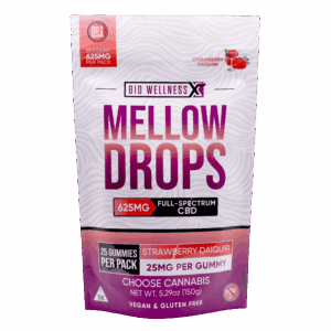 Full Spectrum CBD Gummies - 25mg - Mellow Drops - 25ct - Strawberry - Front