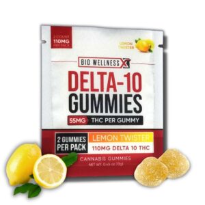 delta 10 gummies - 55mg - 2-pack - lemon
