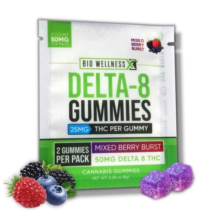 delta 8 gummies - 25mg - 2-pack - mixed berries