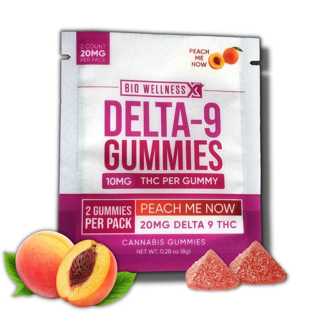 delta 9 gummies - 10mg - 2-pack - peach