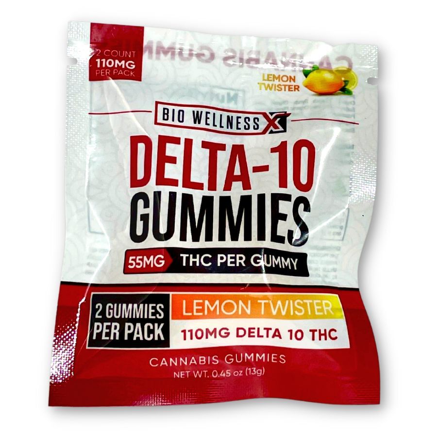 Delta 10 Gummies 55mg THC Per Gummy 2-Pack Lemon
