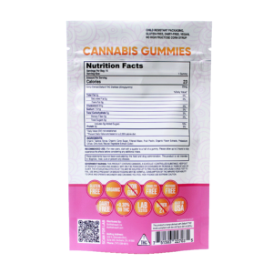 25mg Delta 9 THC Gummies - 15 count - mango - back