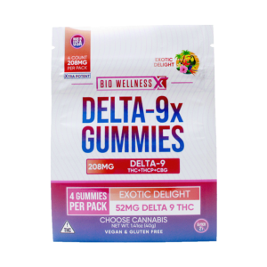 Delta-9 THC Gummies + THCp + CBG 4 count bag - front