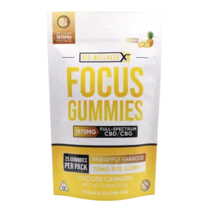 Focus Gummies -Front - 25ct -Pineapple