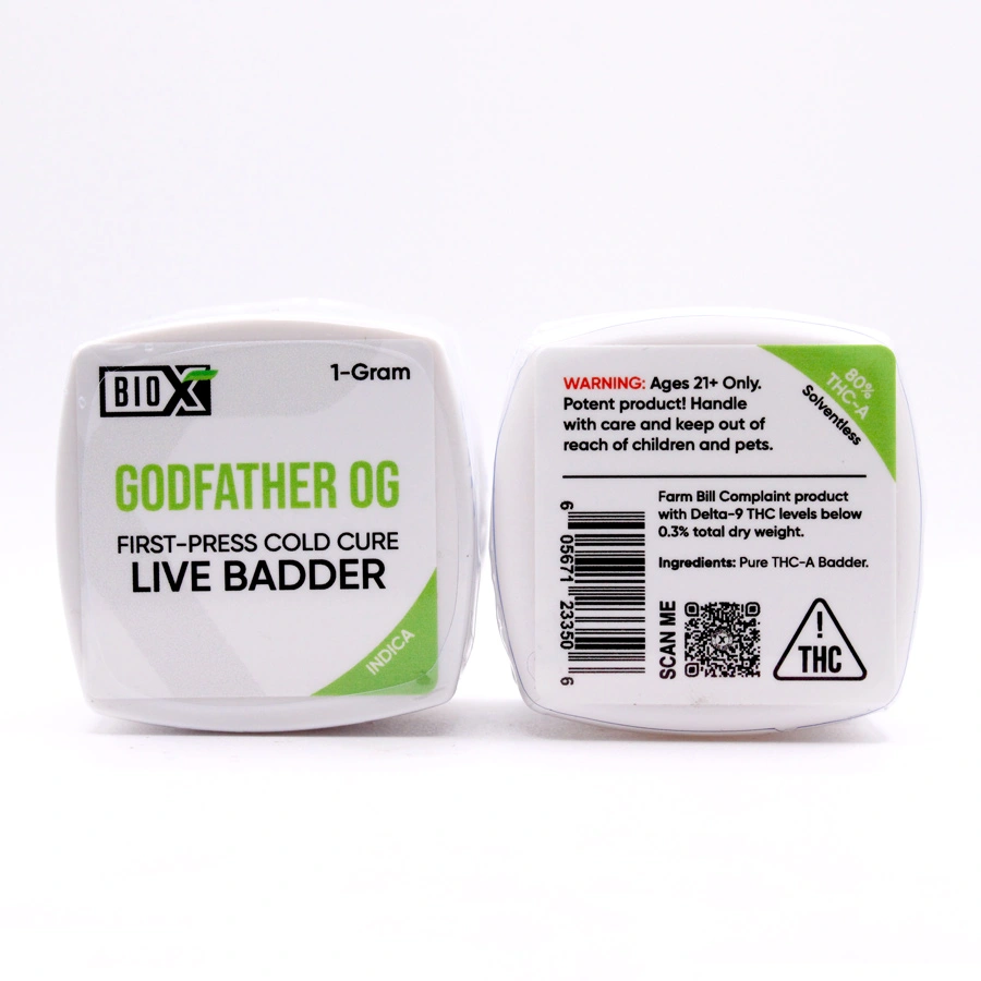 Premium THCa Badder – First-Press Cold-Cured Excellence – Godfather OG (Indica), Size: 1-Gram