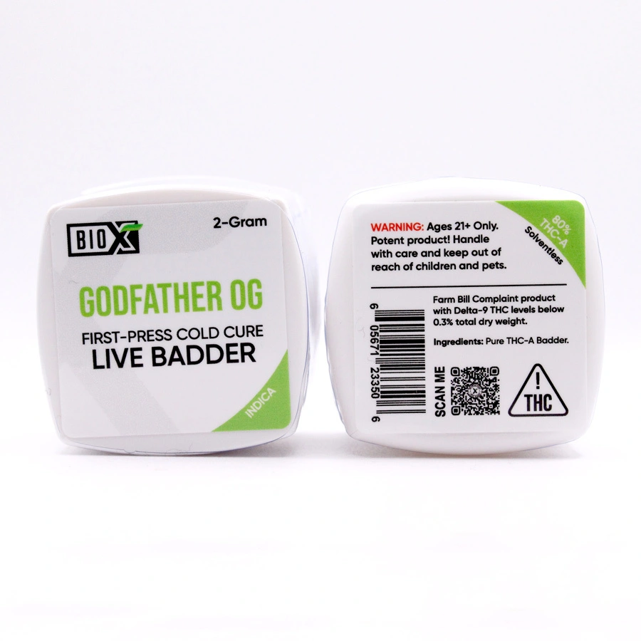 Premium THCa Badder – First-Press Cold-Cured Excellence – Godfather OG (Indica), Size: 2-Gram